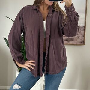 Women's Purple Button-Up Shirt